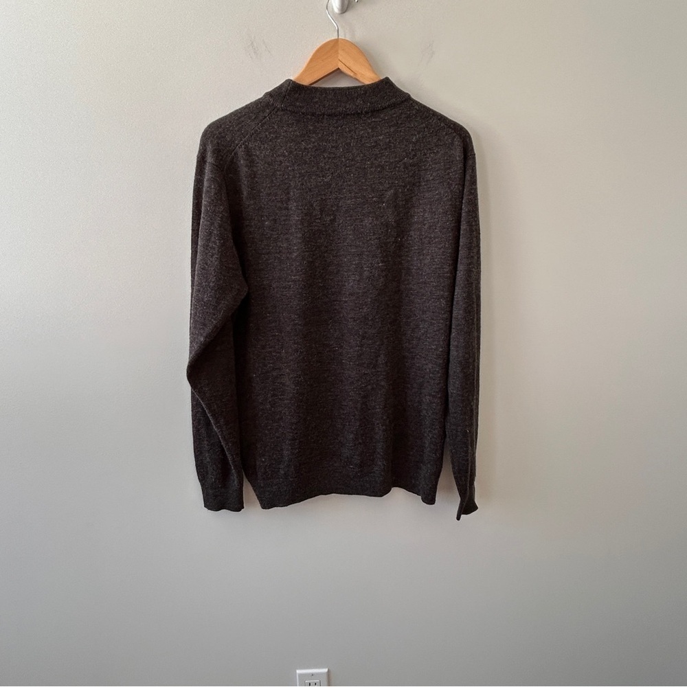 Scala Milano women’s Large Wool Blend Sweater Crew Neck Charcoal Layering - Picture 3 of 8
